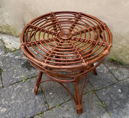 Mid-Century Italian Bamboo and Wicker Coffee Table, 1960s-YUW-666554