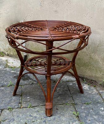 Mid-Century Italian Bamboo and Wicker Coffee Table, 1960s-YUW-666554