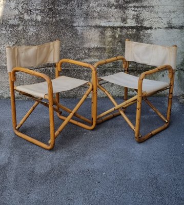 Mid-Century Italian Bamboo Folding Chairs, 1960s, Set of 2-PUG-1324756