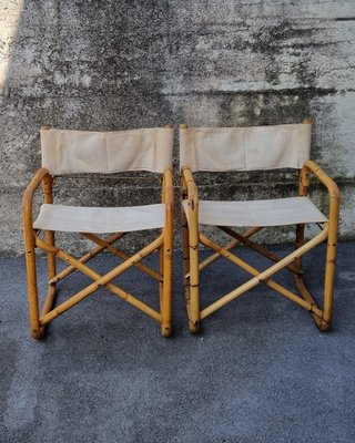 Mid-Century Italian Bamboo Folding Chairs, 1960s, Set of 2-PUG-1324756