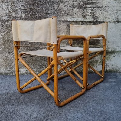 Mid-Century Italian Bamboo Folding Chairs, 1960s, Set of 2-PUG-1324756