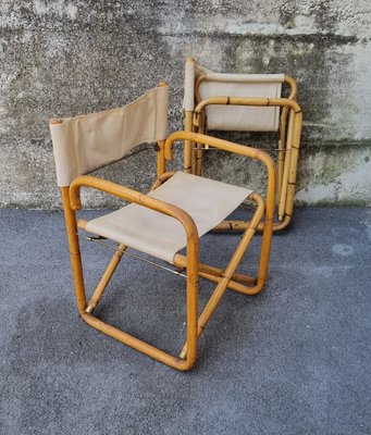 Mid-Century Italian Bamboo Folding Chairs, 1960s, Set of 2-PUG-1324756