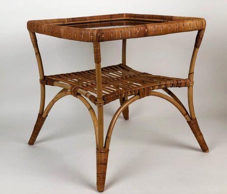 Mid-Century Italian Bamboo Garden Coffee Table & Chairs, 1960s, Set of 3-BAF-763563