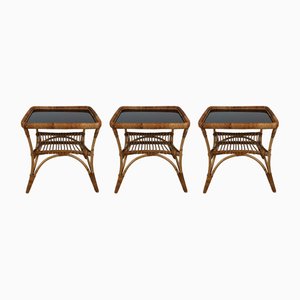 Mid-Century Italian Bamboo Garden Coffee Table & Chairs, 1960s, Set of 3-BAF-763563