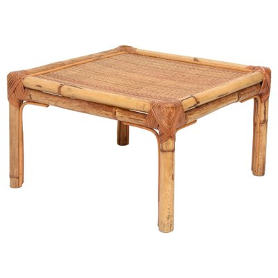 Mid-Century Italian Bamboo & Rattan Coffee Table from Vivai Del Sud, 1970-JDR-1126323