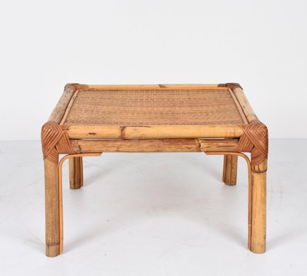 Mid-Century Italian Bamboo & Rattan Coffee Table from Vivai Del Sud, 1970-JDR-1126323