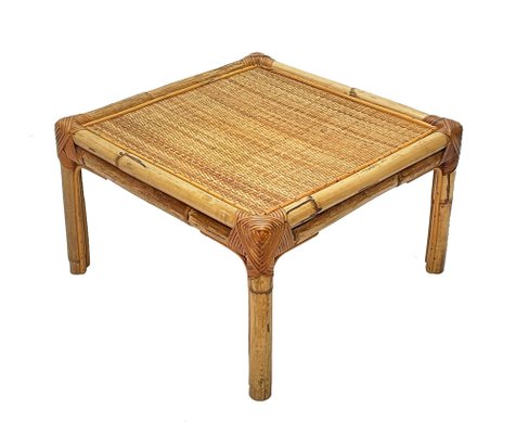 Mid-Century Italian Bamboo & Rattan Coffee Table from Vivai Del Sud, 1970-JDR-1126323