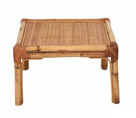 Mid-Century Italian Bamboo & Rattan Coffee Table from Vivai Del Sud, 1970-JDR-1126323