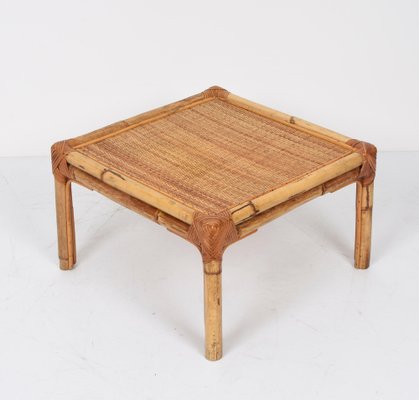 Mid-Century Italian Bamboo & Rattan Coffee Table from Vivai Del Sud, 1970-JDR-1126323