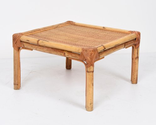 Mid-Century Italian Bamboo & Rattan Coffee Table from Vivai Del Sud, 1970-JDR-1126323