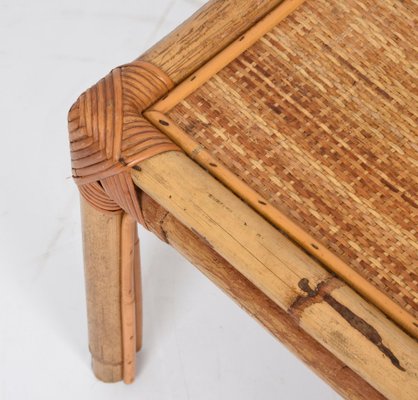 Mid-Century Italian Bamboo & Rattan Coffee Table from Vivai Del Sud, 1970-JDR-1126323