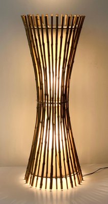 Mid-Century Italian Bamboo & Rattan Floor Lamp by Franco Albini, 1960s-JDR-1125992