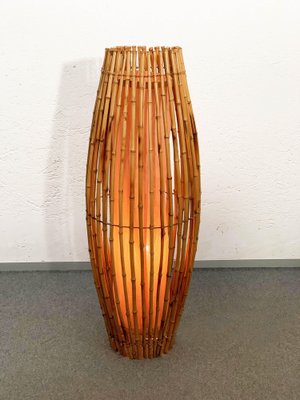 Mid-Century Italian Bamboo & Rattan Floor Lamp by Franco Albini, 1960s-JDR-1125949