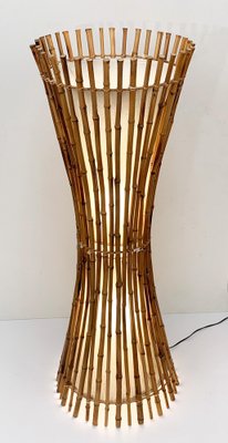 Mid-Century Italian Bamboo & Rattan Floor Lamp by Franco Albini, 1960s-JDR-1125992