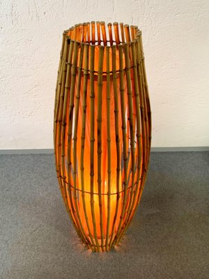 Mid-Century Italian Bamboo & Rattan Floor Lamp by Franco Albini, 1960s-JDR-1125949