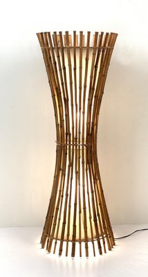 Mid-Century Italian Bamboo & Rattan Floor Lamp by Franco Albini, 1960s-JDR-1125992