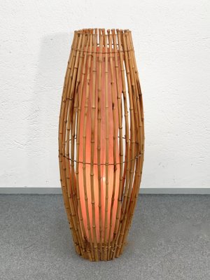 Mid-Century Italian Bamboo & Rattan Floor Lamp by Franco Albini, 1960s-JDR-1125949