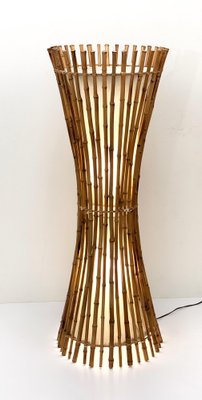 Mid-Century Italian Bamboo & Rattan Floor Lamp by Franco Albini, 1960s-JDR-1125992