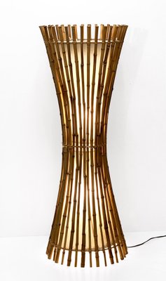 Mid-Century Italian Bamboo & Rattan Floor Lamp by Franco Albini, 1960s-JDR-1125992