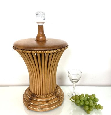 Mid-Century Italian Bamboo Table Lamp, 1970s-WZZ-971663