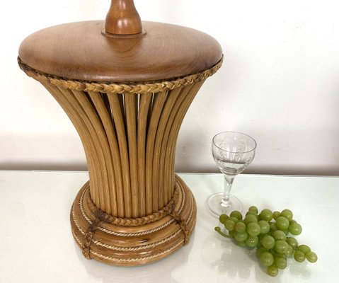 Mid-Century Italian Bamboo Table Lamp, 1970s-WZZ-971663