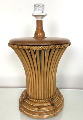 Mid-Century Italian Bamboo Table Lamp, 1970s-WZZ-971663