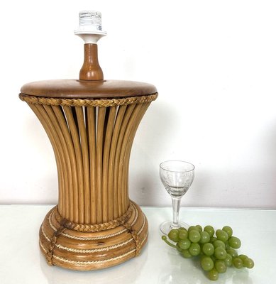 Mid-Century Italian Bamboo Table Lamp, 1970s-WZZ-971663