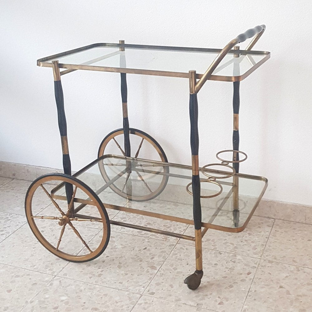 Mid-Century Italian Bar Cart by Cesare Lacca, 1950s-QDP-1387977