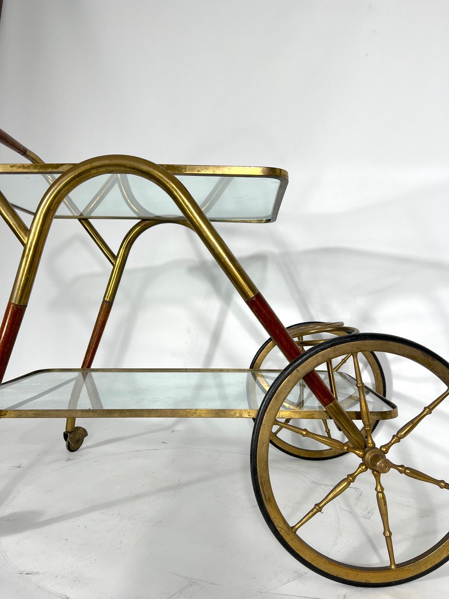 Mid-Century Italian Bar Cart by Cesare Lacca, 1950s-QDP-1387977