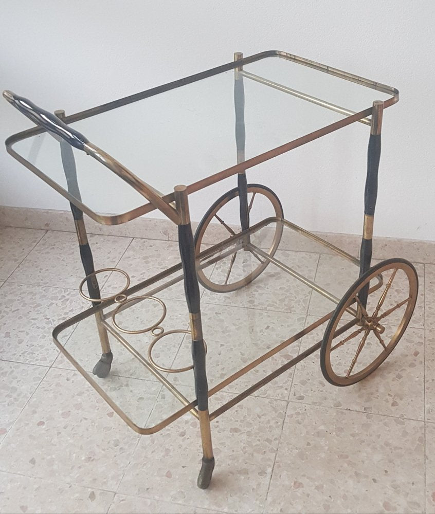 Mid-Century Italian Bar Cart by Cesare Lacca, 1950s-QDP-1387977