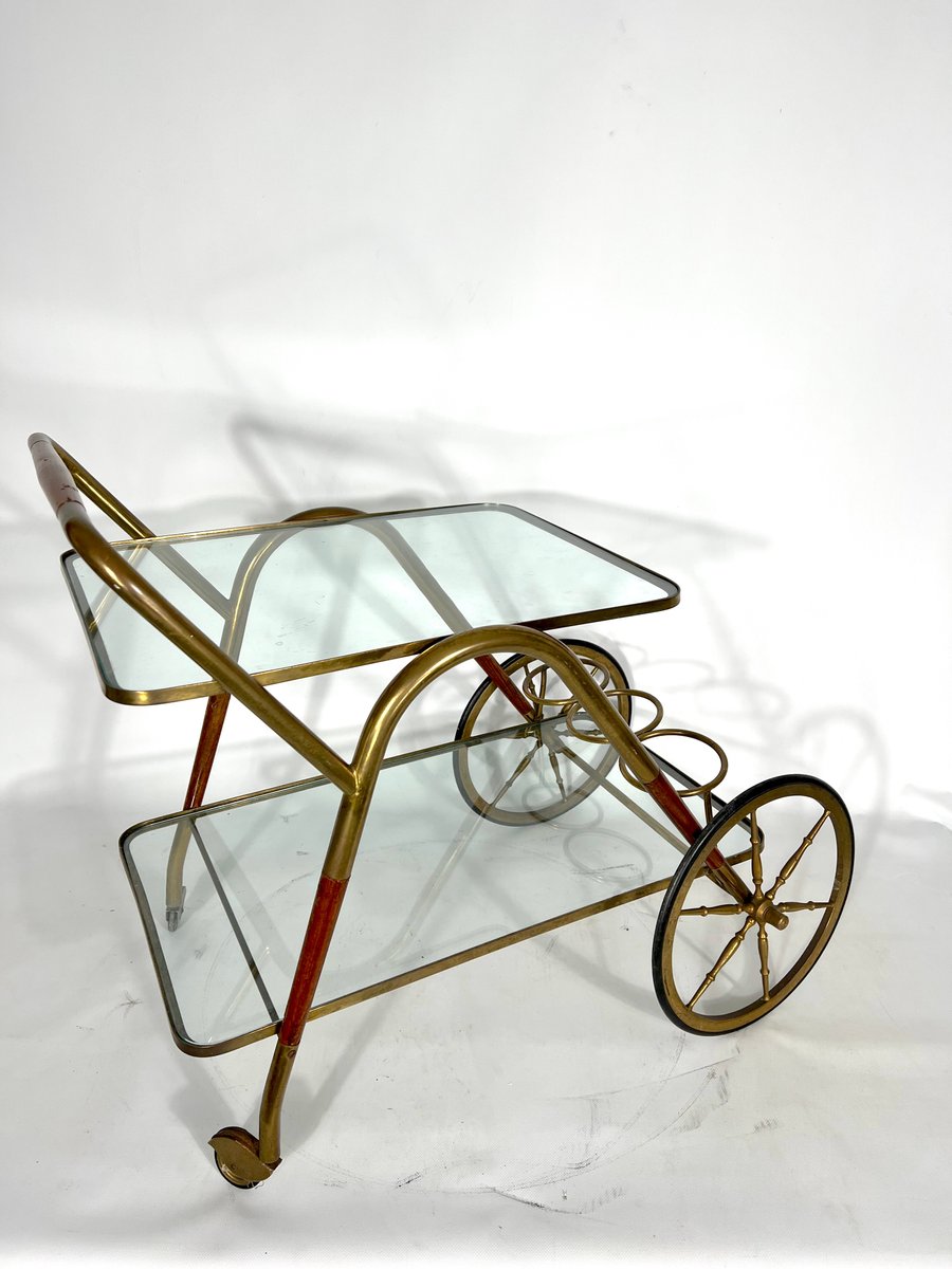 Mid-Century Italian Bar Cart by Cesare Lacca, 1950s