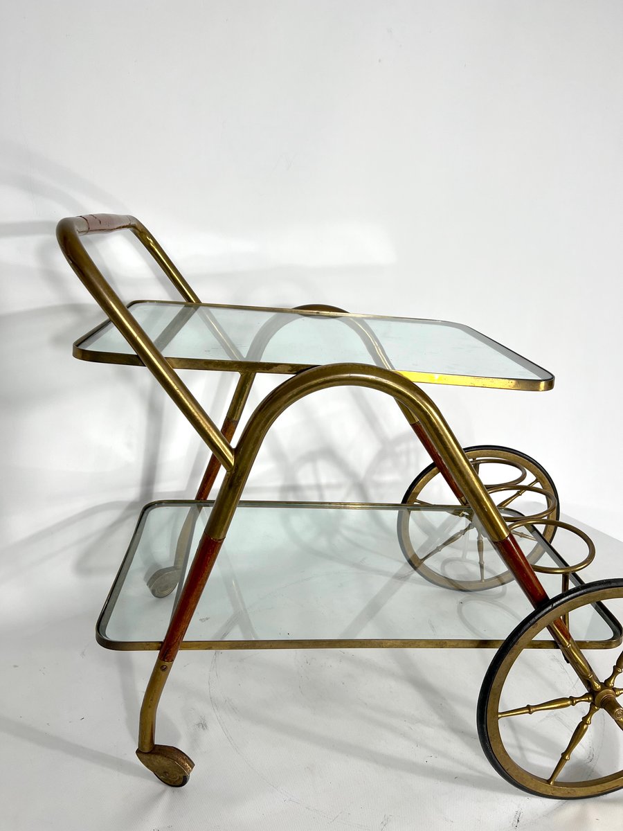 Mid-Century Italian Bar Cart by Cesare Lacca, 1950s