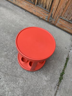 Mid-Century Italian Bar Cart in Red Plastic, 1970s-OXJ-1253982