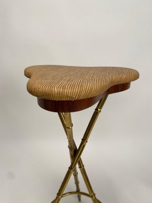 Mid-Century Italian Bar Stools in Brass, 1950s, Set of 2-KKZ-1814264