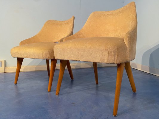 Mid-Century Italian Bedroom Chairs in Yellow Velvet by Vittorio Dassi, Set of 2-MTX-1260964