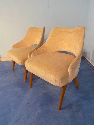 Mid-Century Italian Bedroom Chairs in Yellow Velvet by Vittorio Dassi, Set of 2-MTX-1260964