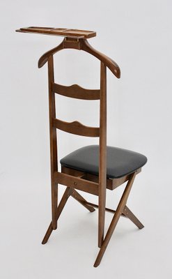 Mid-Century Italian Beech Brass Valet with Chair, 1960s-NB-1337954