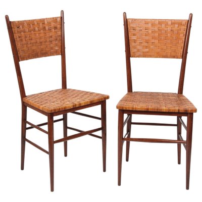 Mid-Century Italian Beech Wood Chairs by Sanguineti, 1950s, Set of 2-JDR-1125484