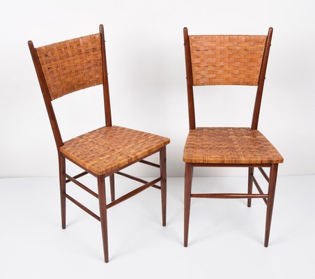 Mid-Century Italian Beech Wood Chairs by Sanguineti, 1950s, Set of 2-JDR-1125484