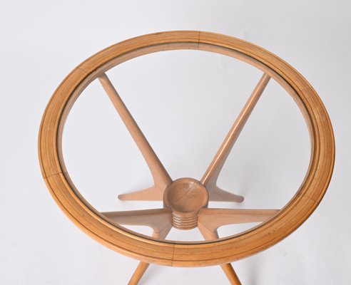 Mid-Century Italian Beechwood Round Coffee Table by Paolo Buffa for Brugnoli, 1950s-JDR-1814043