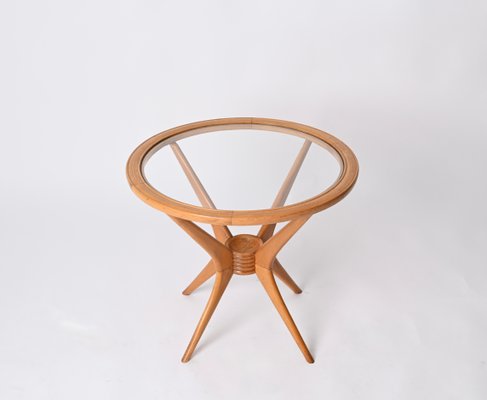 Mid-Century Italian Beechwood Round Coffee Table by Paolo Buffa for Brugnoli, 1950s-JDR-1814043