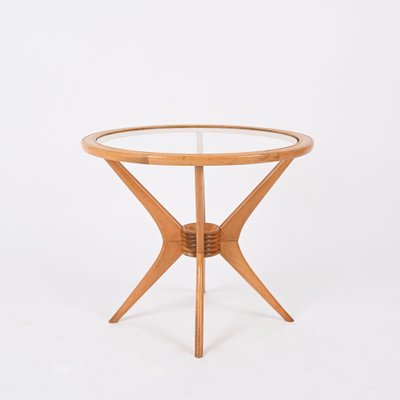 Mid-Century Italian Beechwood Round Coffee Table by Paolo Buffa for Brugnoli, 1950s-JDR-1814043