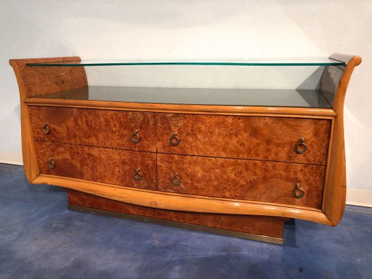 Mid-Century Italian Birch Briar Root Sideboard, 1950s-MTX-857811