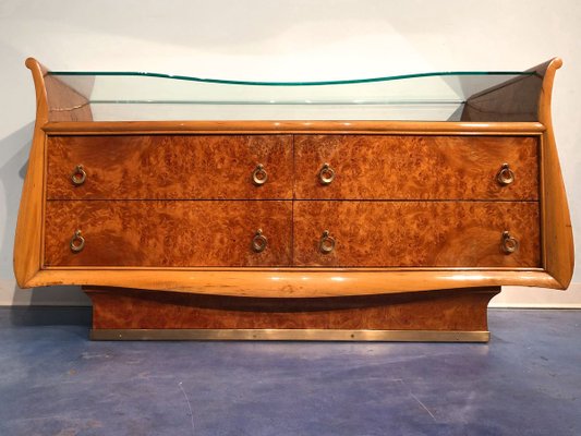 Mid-Century Italian Birch Briar Root Sideboard, 1950s-MTX-857811