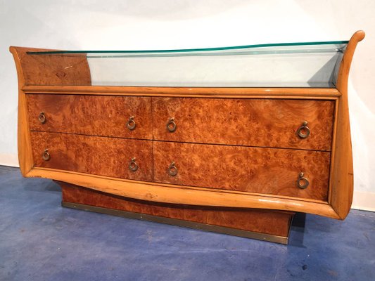 Mid-Century Italian Birch Briar Root Sideboard, 1950s-MTX-857811