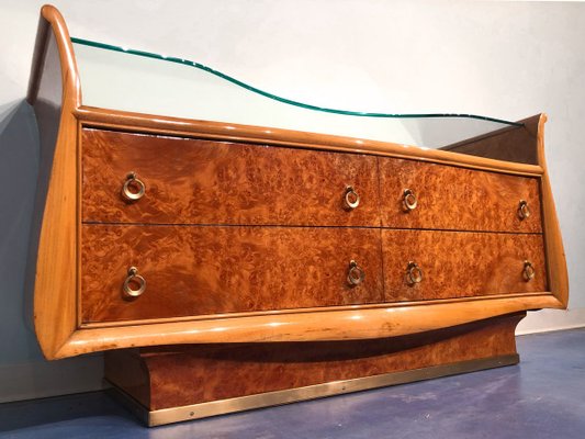 Mid-Century Italian Birch Briar Root Sideboard, 1950s-MTX-857811