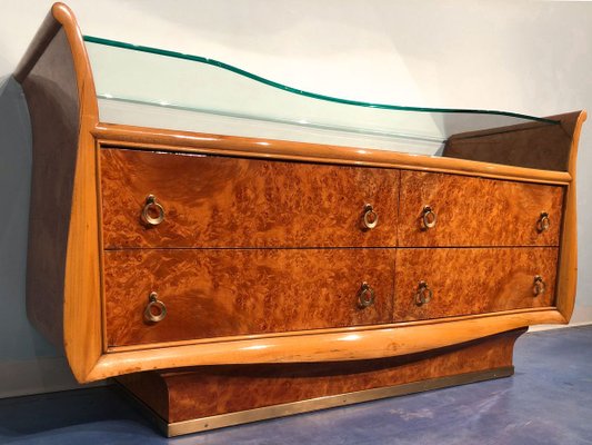 Mid-Century Italian Birch Briar Root Sideboard, 1950s-MTX-857811