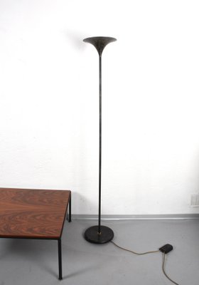 Mid-Century Italian Black Aluminum Tulip Floor Lamp with Gold Finishes, 1970s-JDR-1125504