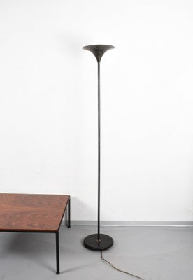 Mid-Century Italian Black Aluminum Tulip Floor Lamp with Gold Finishes, 1970s-JDR-1125504