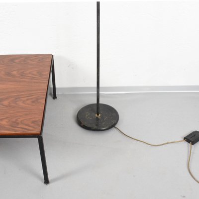 Mid-Century Italian Black Aluminum Tulip Floor Lamp with Gold Finishes, 1970s-JDR-1125504